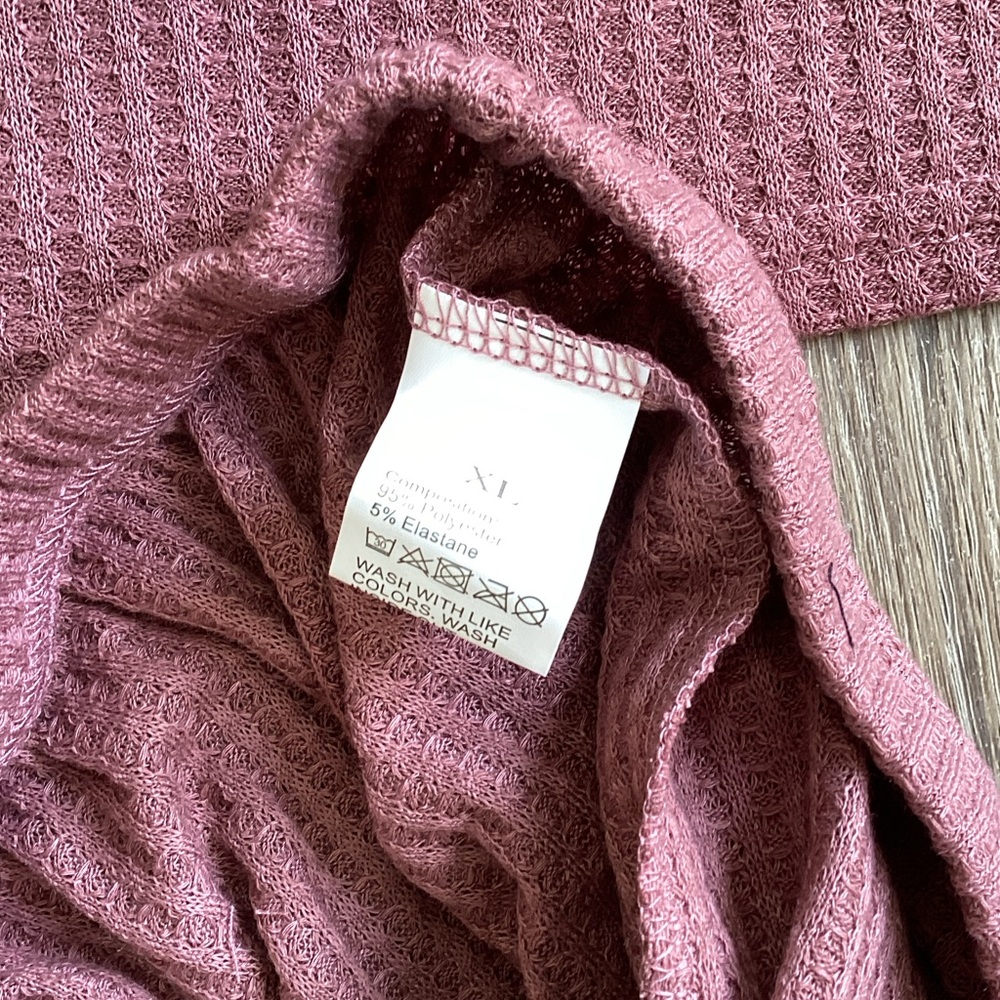 SHEIN Ribbed Mauve Pajama Set - Picture 2 of 6